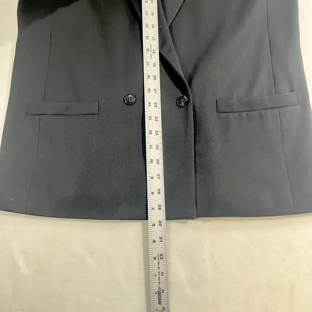 Oleg Cassini Blazer Woman Single Button Double Breasted Full Lined Black Pockets